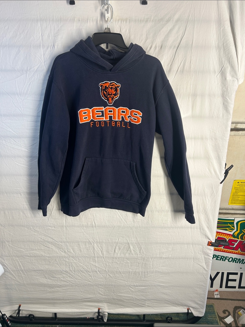 NFL Navy Hoodie with Orange Bears Football Logo